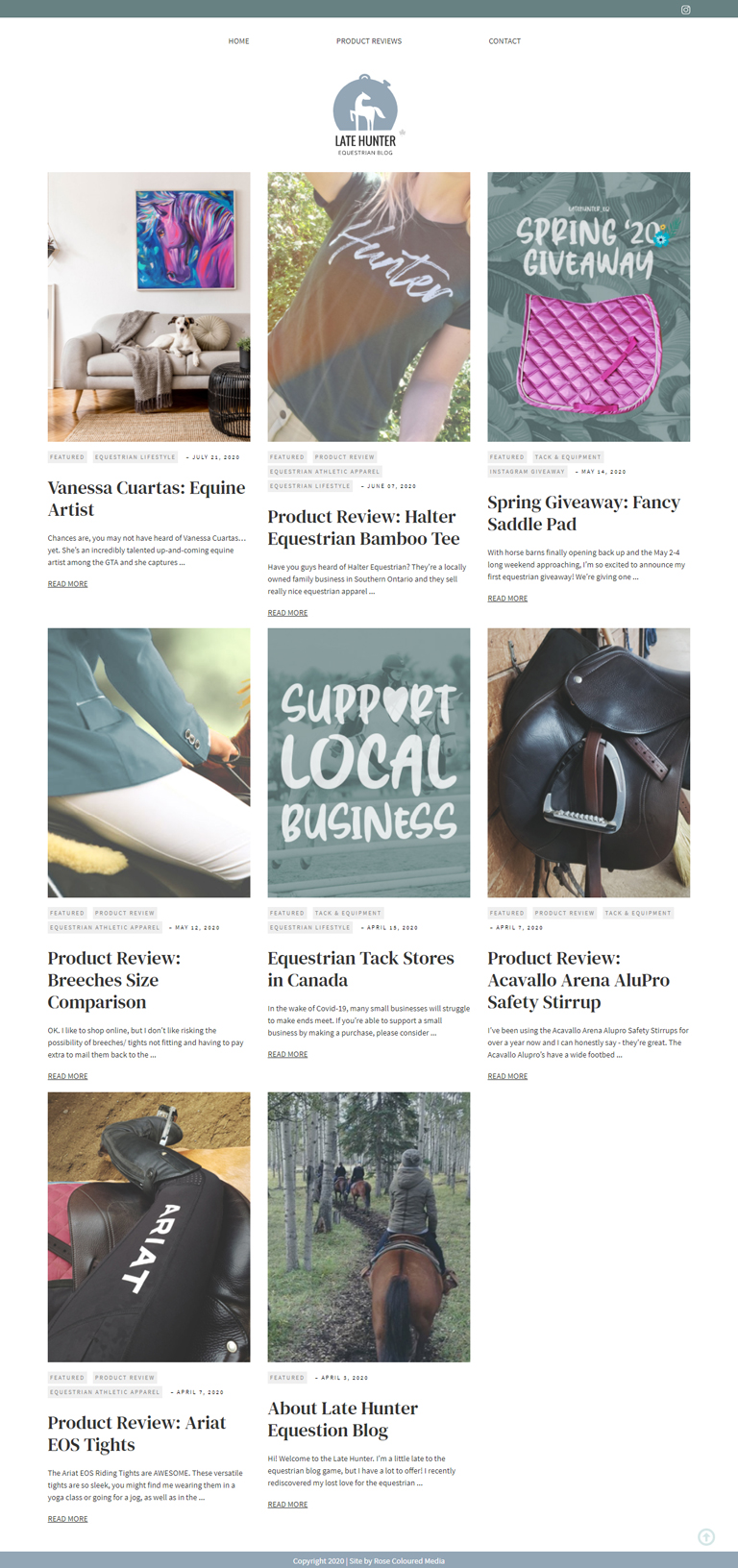 Late Hunter Equestrian Web Design