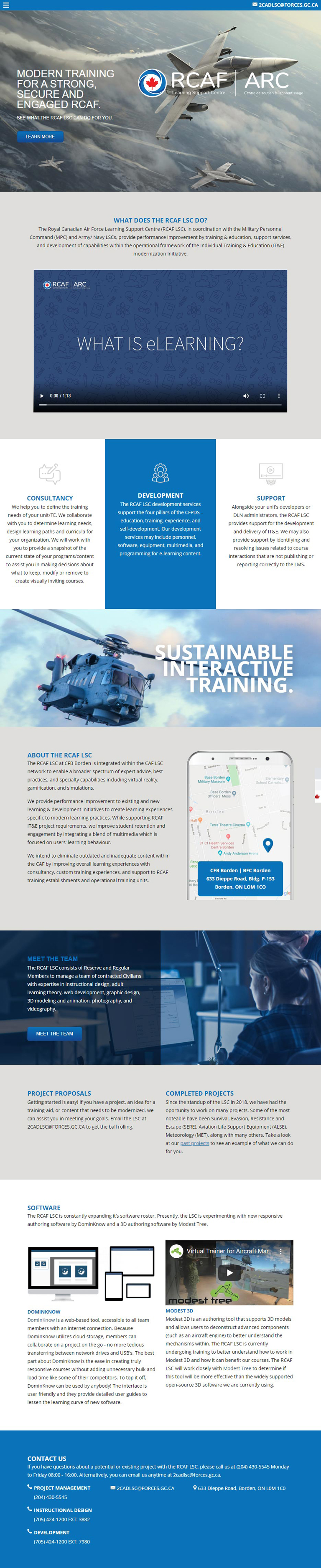 RCAF LSC Website Design